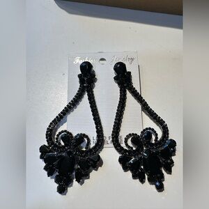 Elegant Black Beaded Earrings